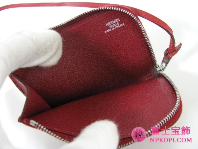 エルメスコインケースルージュ（金具：シルバー）HERMES328018